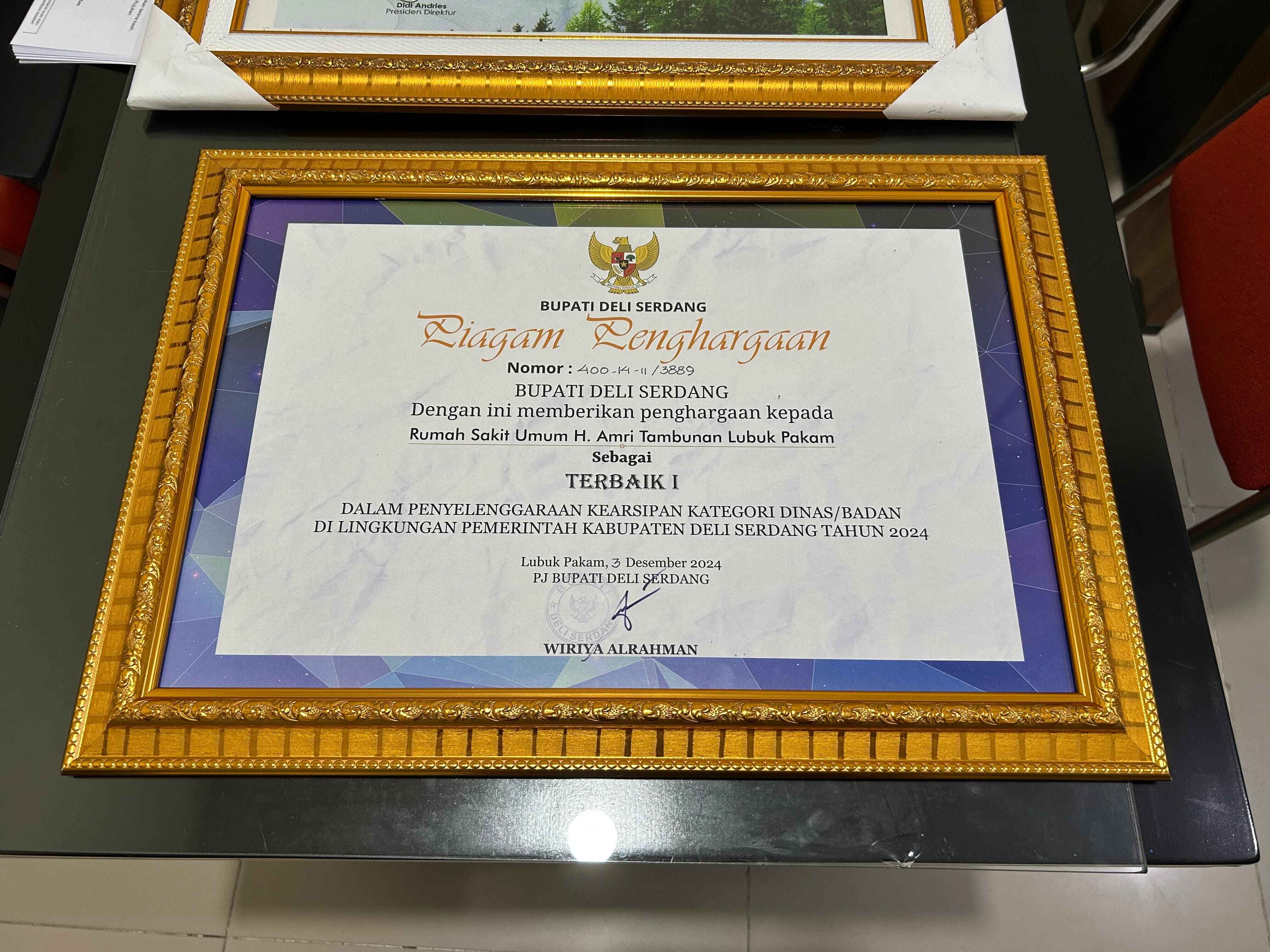 Rumah Sakit Terbaik 1 Dalam Penyelenggaraan Kearsipan
