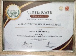 Sertifikat Penghargaan  Kategori The Best Reliable Hospital In Health Service Excellent of the Year.