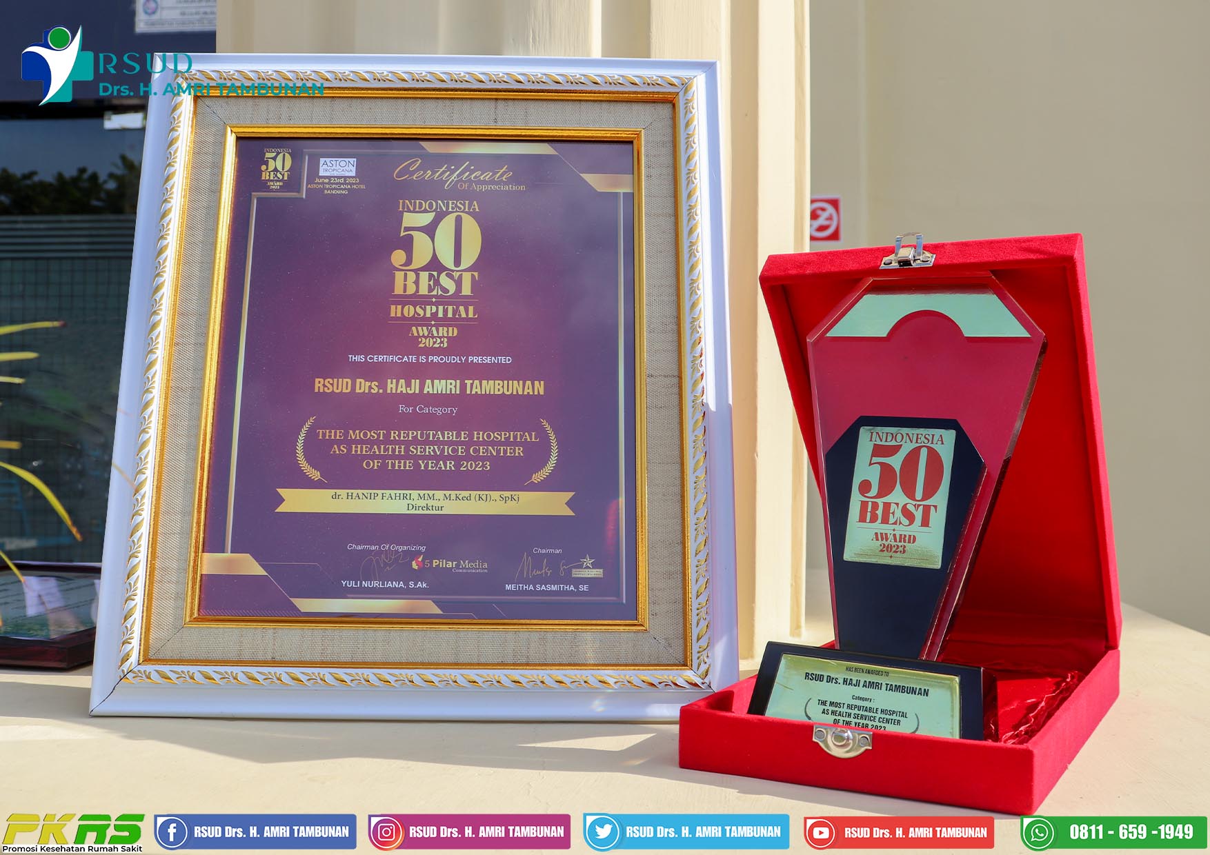 The Most Reputable Hospital as Health Service Center of The Year 2023