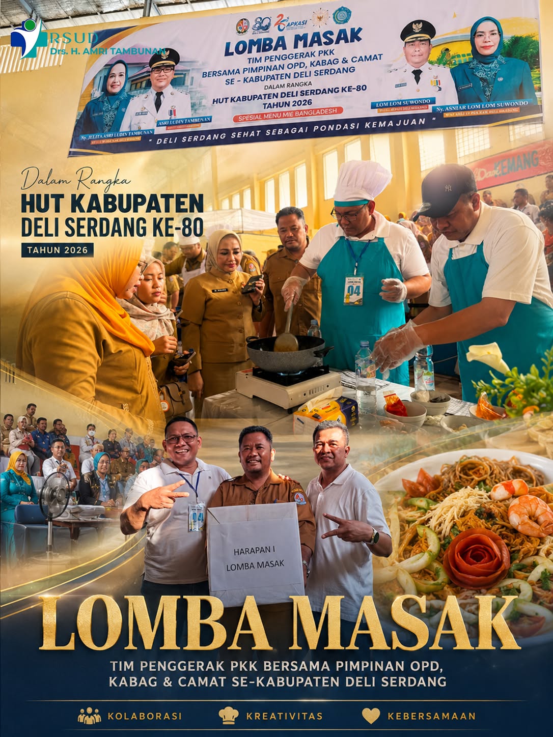 Semarak HUT Kabupaten Deli Serdang ke-80 Tahun 2026, RSUD Drs. H. AMRI Tambunan Raih Juara Harapan I Lomba Memasak