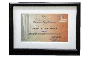 Piagam Penghargaan  GOLD-I Eco-Office Award Tingkat Kantor OPD Se-Kabupaten Deli Serdang pada Peringatan Hari Jadi Kabupaten Deli Serdang ke-76 Tahun 2022.