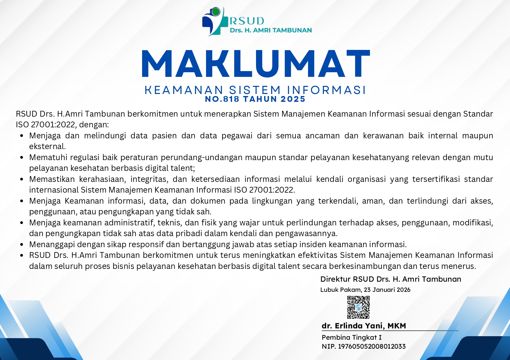 MAKLUMAT KEAMANAN INFORMASI