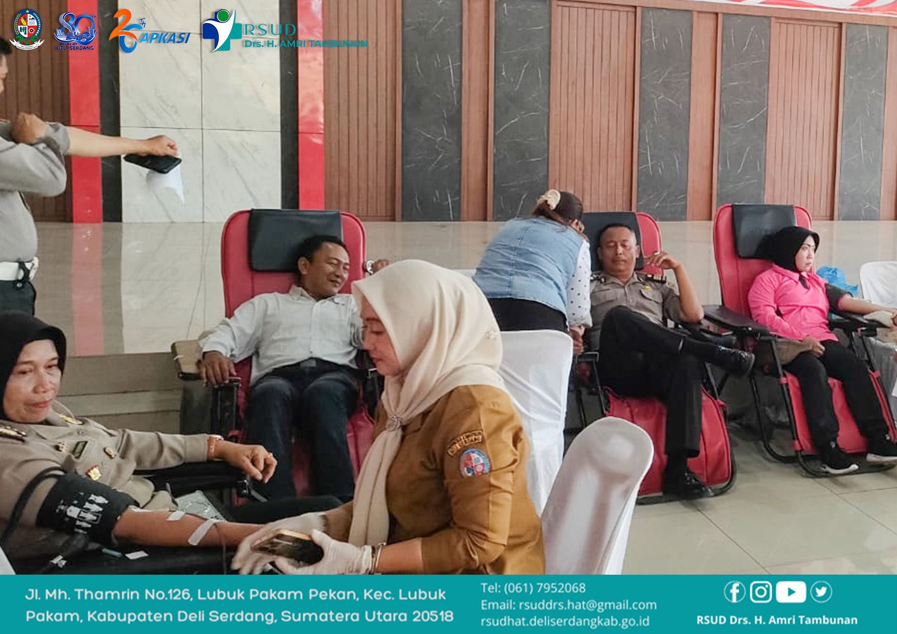 Donor Darah Bersama Polresta Deli Serdang, RSUD Drs. H. AMRI Tambunan Dukung Ketersediaan Darah bagi Masyarakat